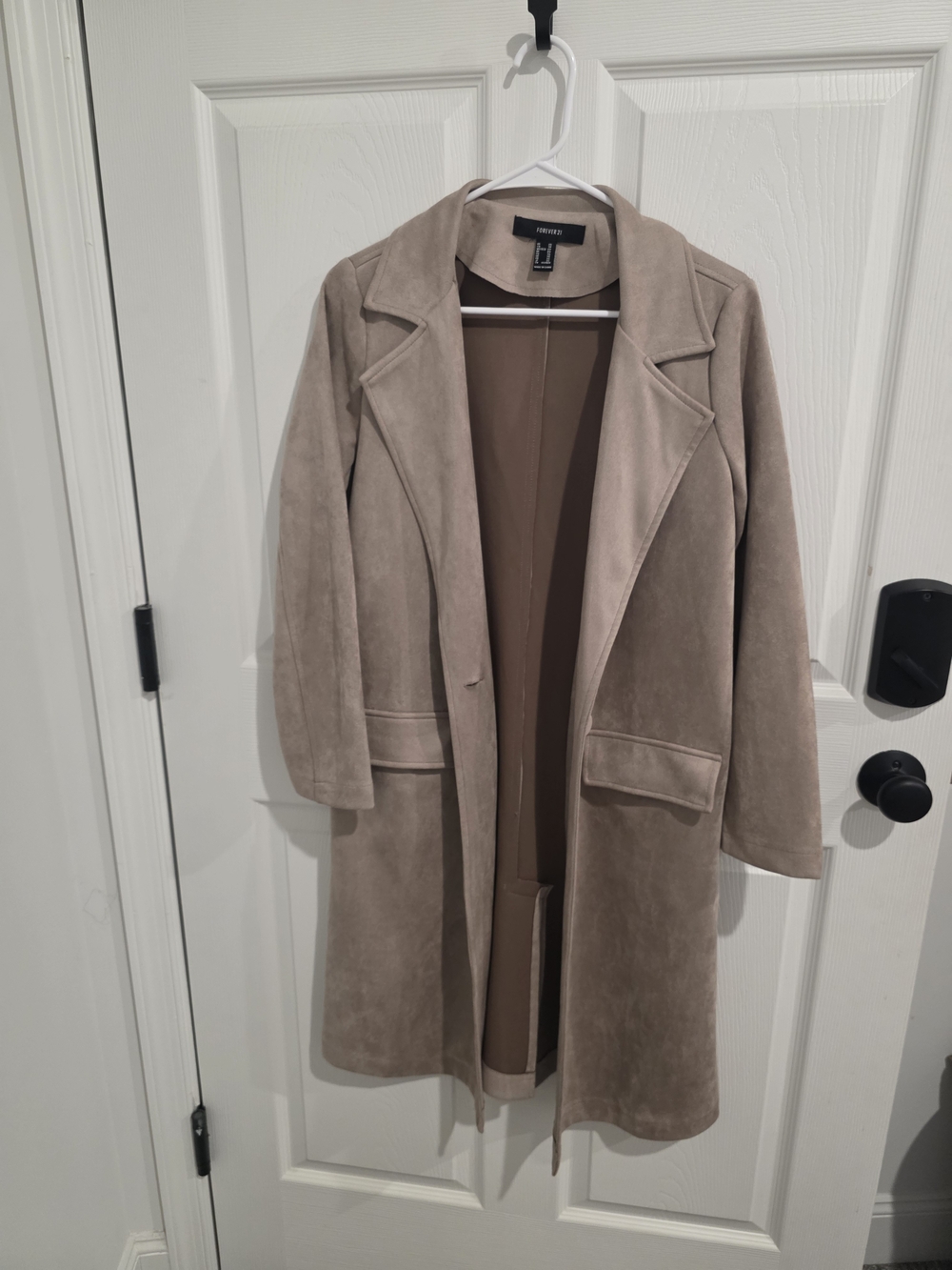 Forever 21 Taupe Suede-Style Trench Coat